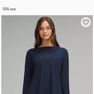 Lululemon boatneck Navy Long Sleeve Top